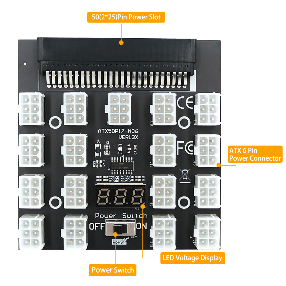 PCI-E 12V 50Pin auf ATX 17 x 6 – 2000W Atx Mining Power Supply Bewertung und Preis